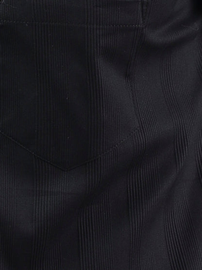 Black N Black Straight Line Textured Half Sleeve Black Shirt